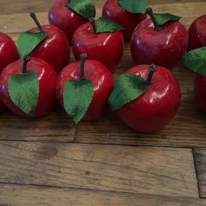 Red Apples Vintage Dozen 12 Fake Fruit Christmas Decorations Holiday Decor